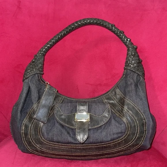 Fendi denim spy bag shoulder hobo purse - Picture 15 of 15